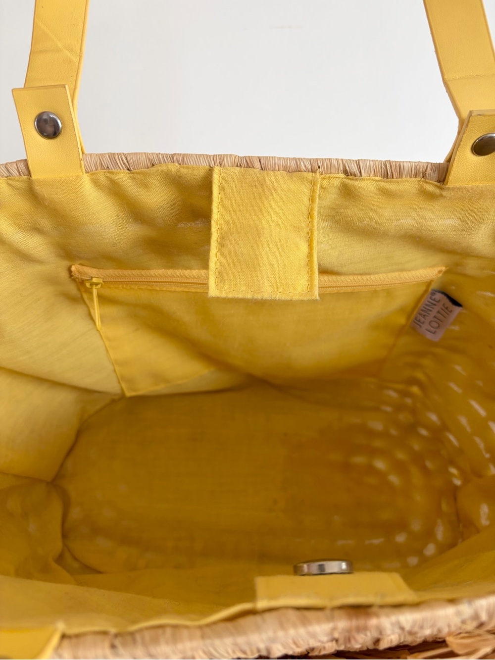 Jeanne Lottie Yellow Straw Tote Bag - Picture 6 of 10